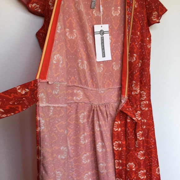 Charlie Charlie Charlotte Cap Sleeve V-neck Front Slit Fit & Flare Dress Size S - Picture 4 of 15